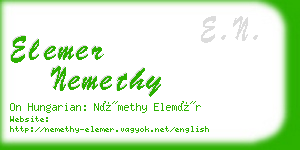 elemer nemethy business card